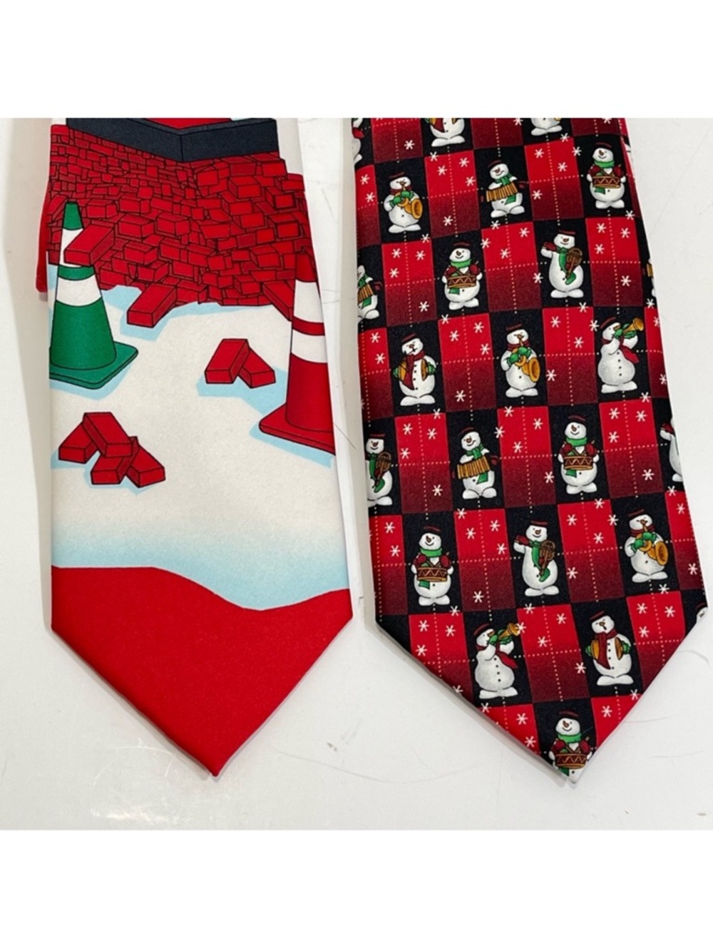 Christmas Neckties Men’s Ties Reindeer Snowman Winter Holiday Novelty Set of 2
